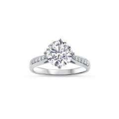 G17W2041SS-015 GEMODA "Paris" 2ctw Moissanite Solitaire 18k Channel Set Engagement Ring